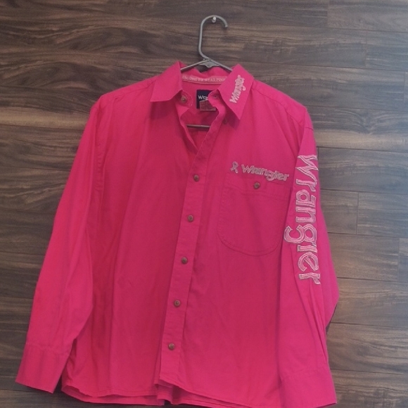 RARE Wrangler Tough Enough To Wear Pink Western Embroidered Shirt Limited - Picture 4 of 9